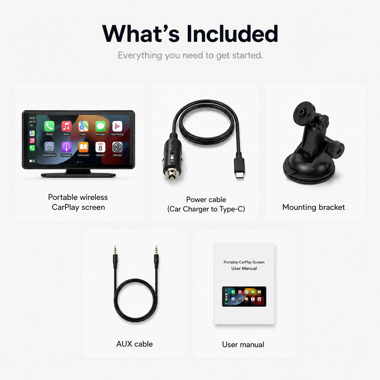 Portable Wireless CarPlay & Android Auto Screen