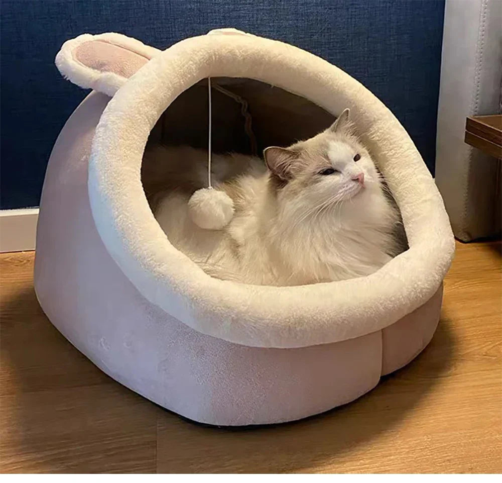 Cozy Foldable Cat Cave Bed