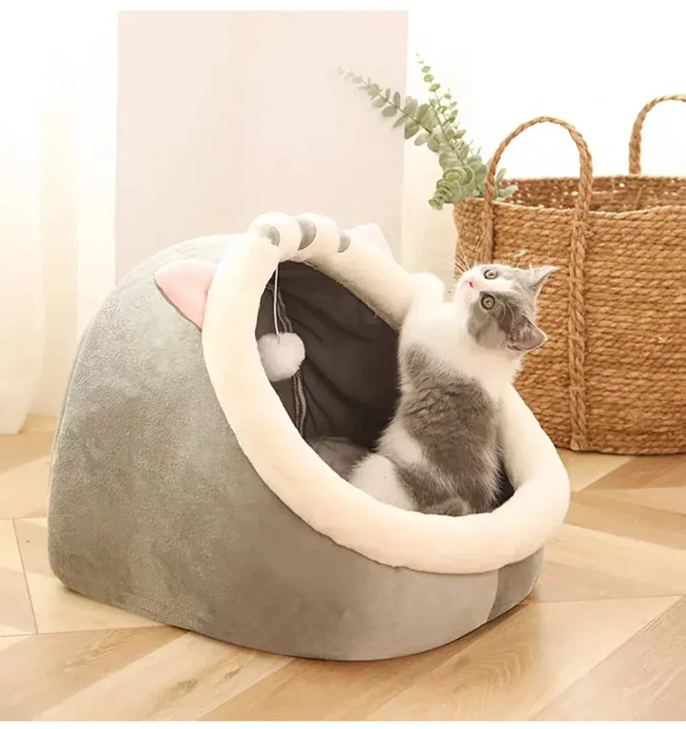 Cozy Foldable Cat Cave Bed