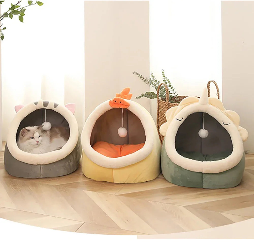 Cozy Foldable Cat Cave Bed
