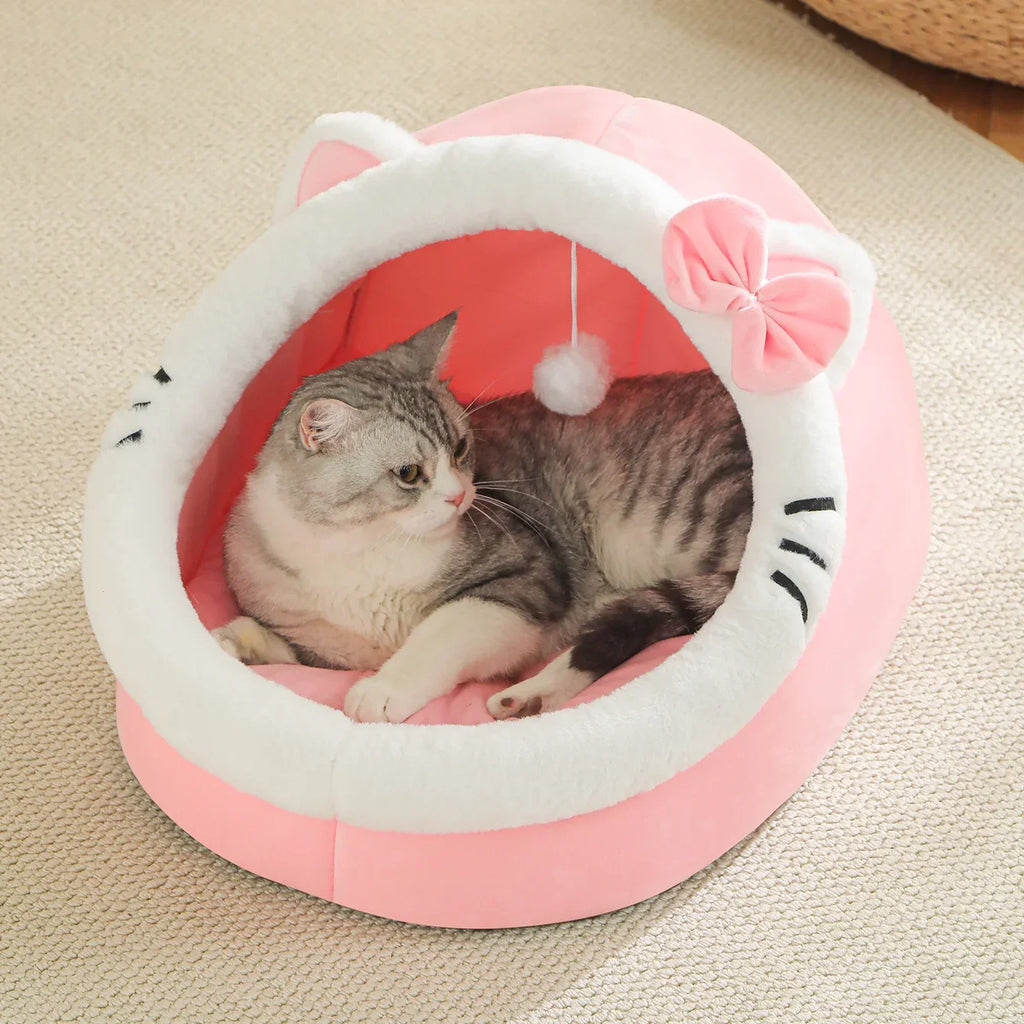 Cozy Foldable Cat Cave Bed