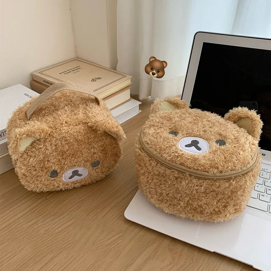 Lazy Bear Plush Makeup Bag