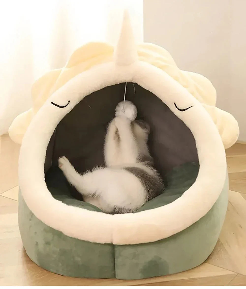 Cozy Foldable Cat Cave Bed