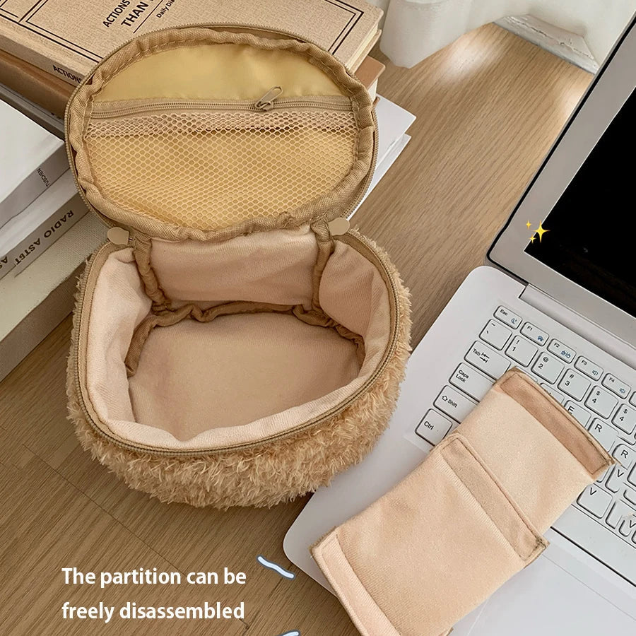Lazy Bear Plush Makeup Bag