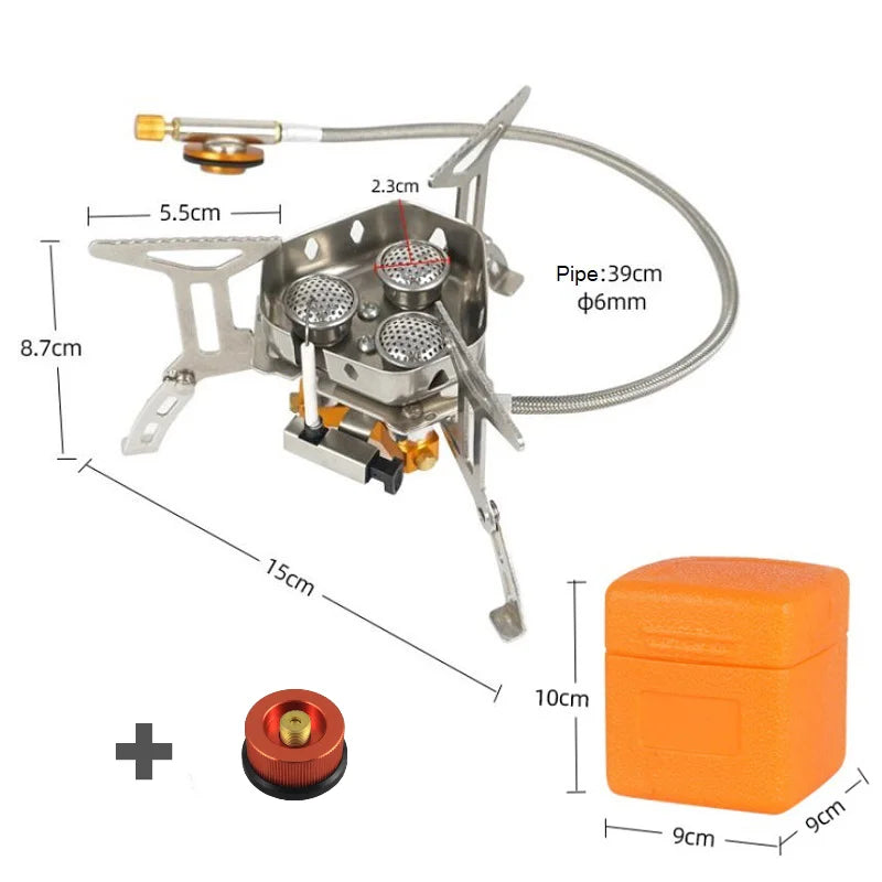 📢📢50% OFF !! ⏰Camping Gas Burner – 5800W, Piezo Ignition, Windproof 🔥