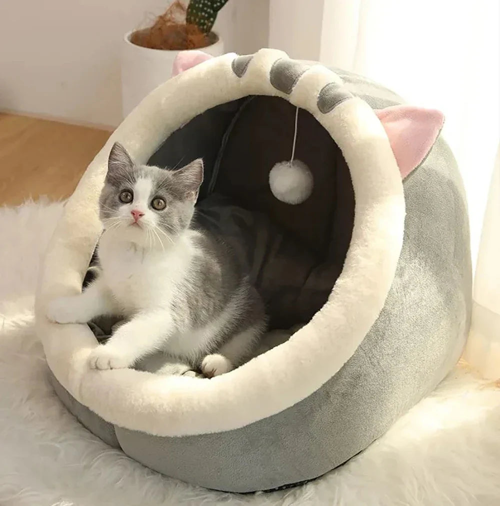 Cozy Foldable Cat Cave Bed