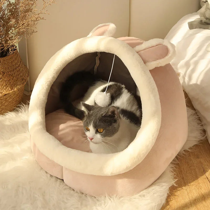 Cozy Foldable Cat Cave Bed
