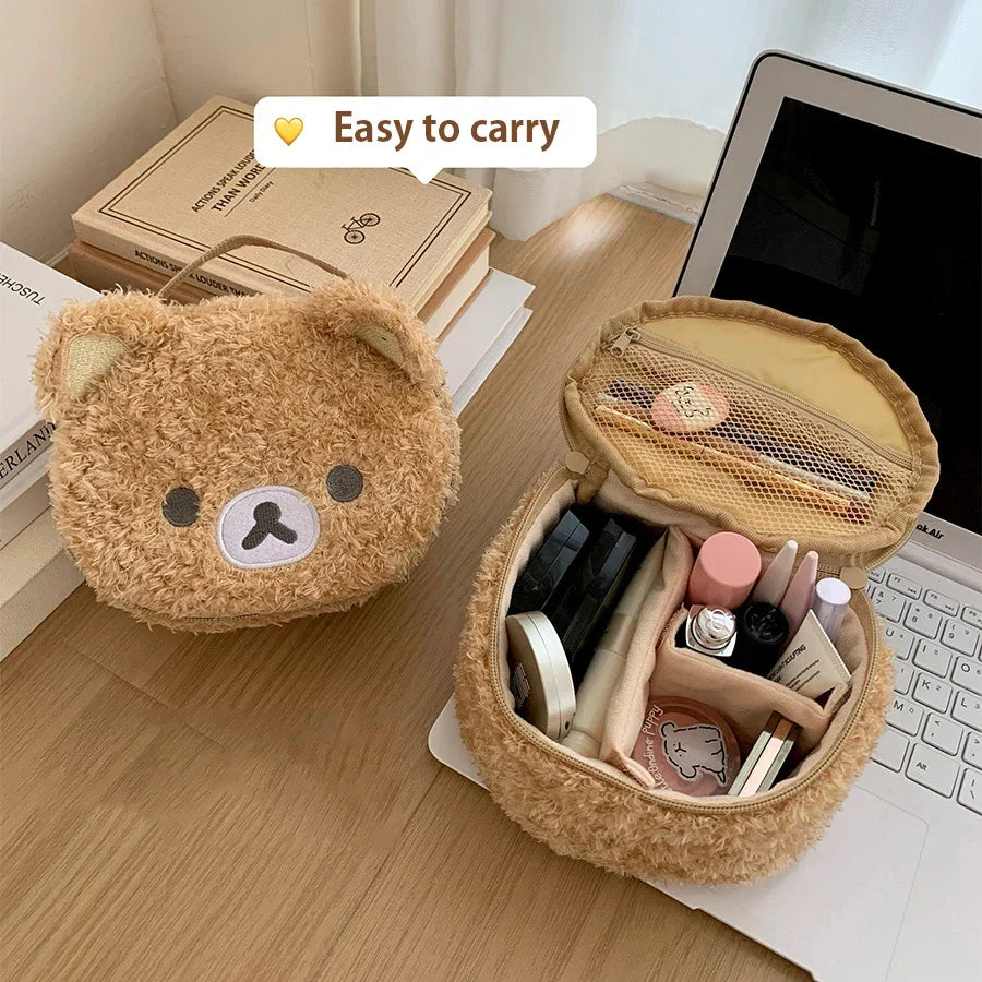 Lazy Bear Plush Makeup Bag