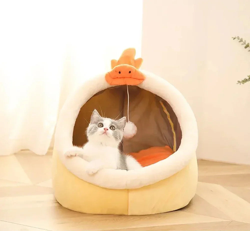 Cozy Foldable Cat Cave Bed