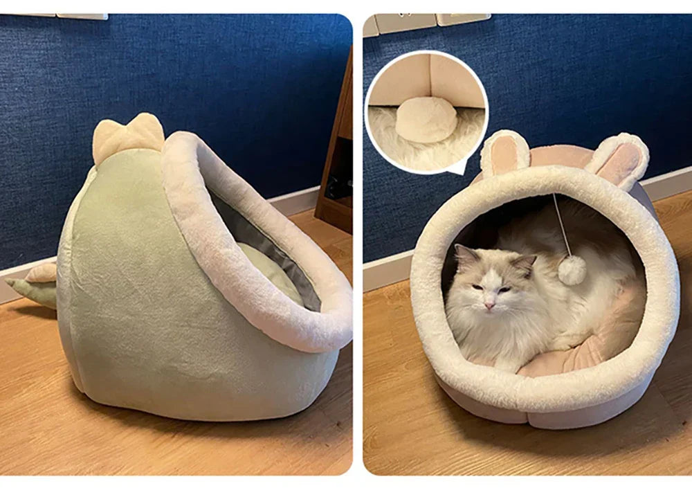 Cozy Foldable Cat Cave Bed