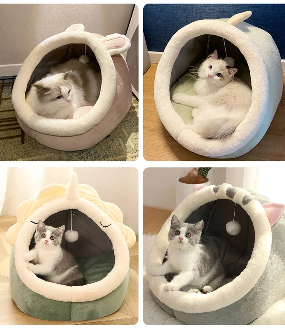 Cozy Foldable Cat Cave Bed